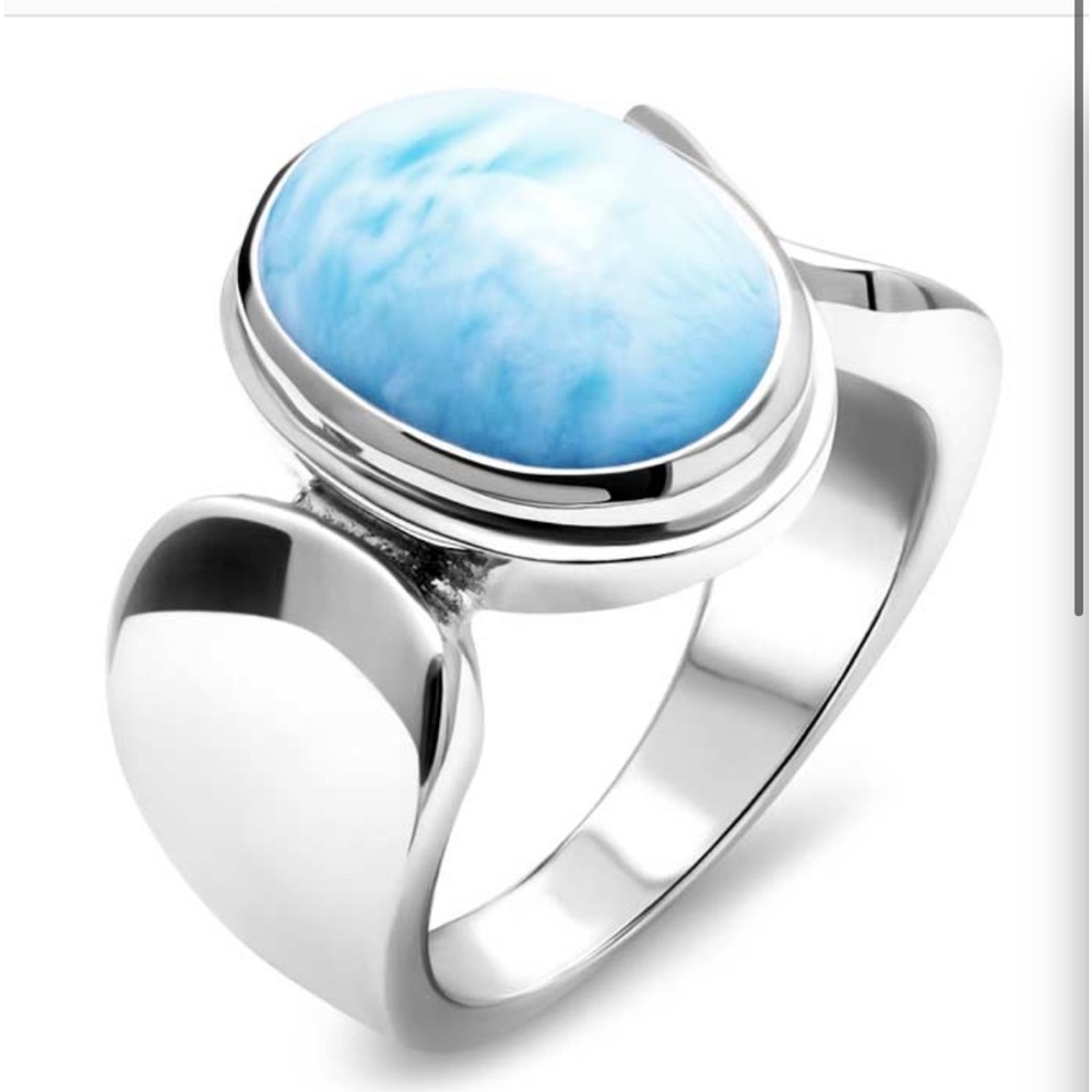 Marahlago stone in sterling silver band